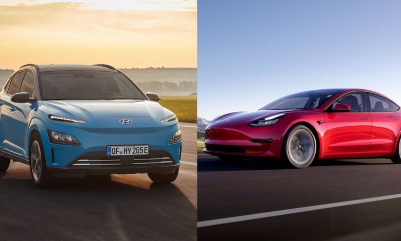 Tesla Model 3 vs Hyundai Kona Electric